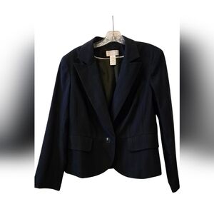 Worthington Petite 2-Piece Navy Pinstripe Pantsuit - Size 14P Vintage